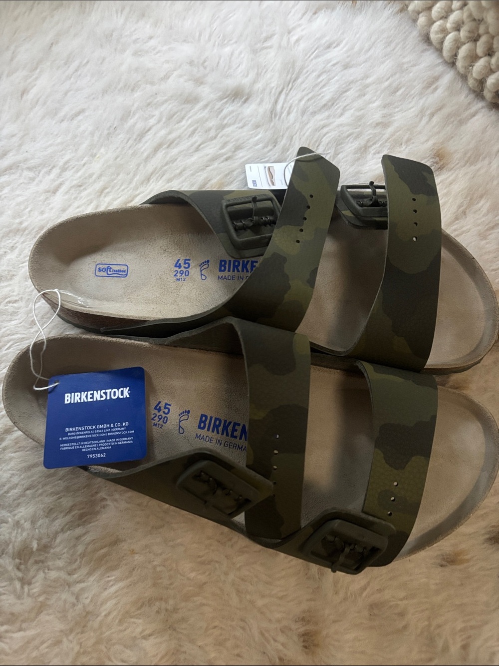 Birkenstock Arizona Camouflage Two-Strap Sandals - Olive/Green